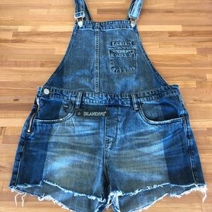 Denim short overalls